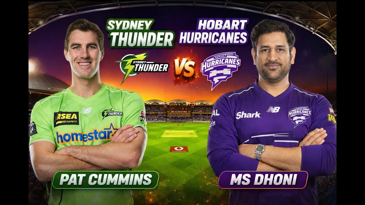 BBL  MATCH 03  | MS DHONI   VS   PAT   CUMMINS  | HOBART HURRICANE   VS  SYDNEY THUNDER