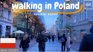 POLAND 2023 -  ( Gdansk - Sopot ) Walking Tour 2023 January 4K