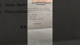spu mandi Ecology and environment exam 2026 #ecology #exampreparation
