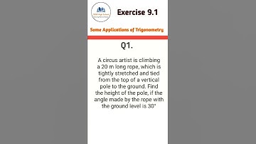 Exercise 9.1 Question 1 Some applications of Trigonometry Learn through #shorts