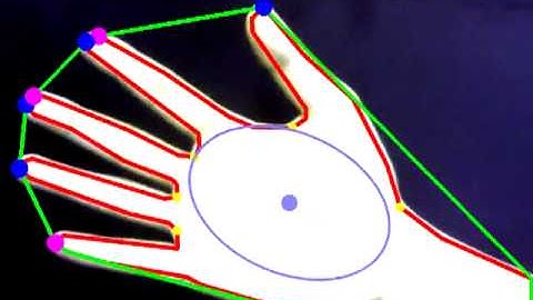 Hand, fingertips and palm Detection OpenCV]