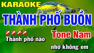 Thành Phố Buồn Tone Nam - Karaoke Nhạc Sống Hoài Phong