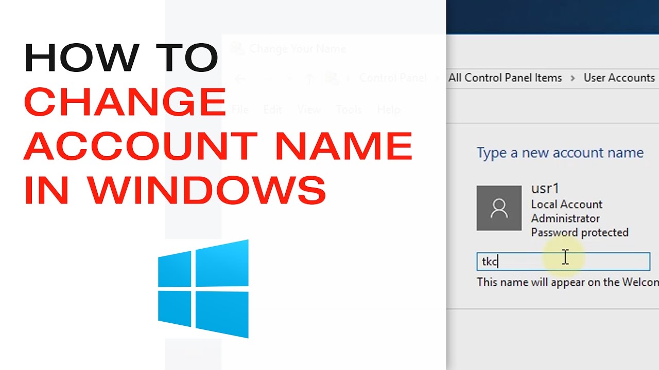 How to Change Account Name in Windows 10 - YouTube