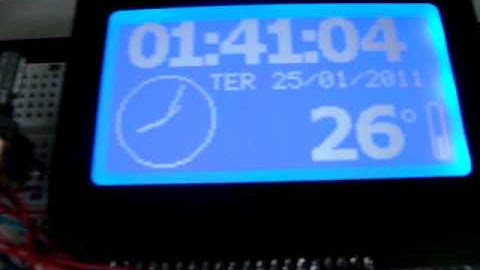 Pinguino RTC and Temperature using a Graphic LCD 128x64