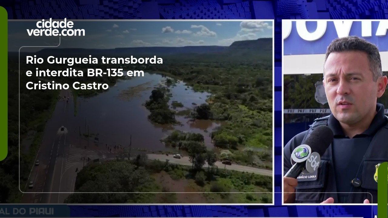 Rio Gurgueia transborda e interdita BR-135 em Cristino Castro