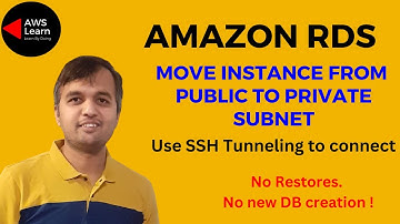 Move RDS DB instance from a public to private subnet. Use SSH Tunneling to connect @AWSLearn