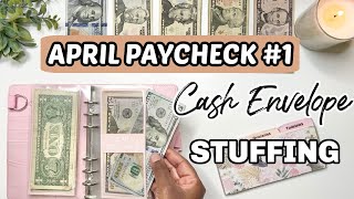 APRIL 2024 CASH ENVELOPE STUFFING | FULLTIME BUDGET  PAYCHECK #1 | Budget With Me | MONETS MONEY