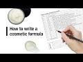 How to write a cosmetic formula