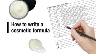 How to write a cosmetic formula