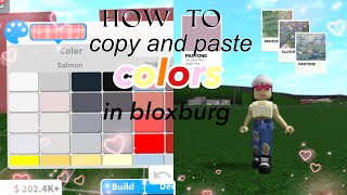 How to copy and paste colors in bloxburg on mobile!!