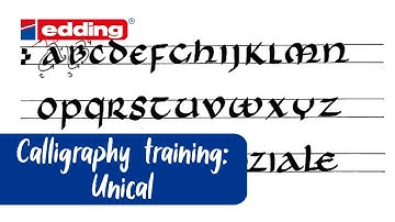Ancient calligraphy script training with edding - Unical