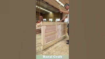 Wooden door crafting with mortise-tenon joints showcases carpentry skills! #woodworking #crafts