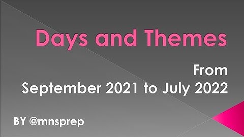 Days and Themes | Important questions from days /themes| MCQ and One liner | by @flora_fauna23