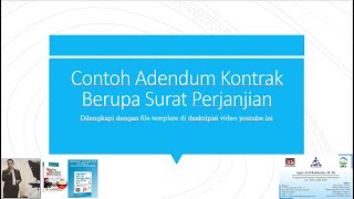 Contoh Adendum Kontrak Pengadaan Barang/Jasa Berupa Surat Perjanjian