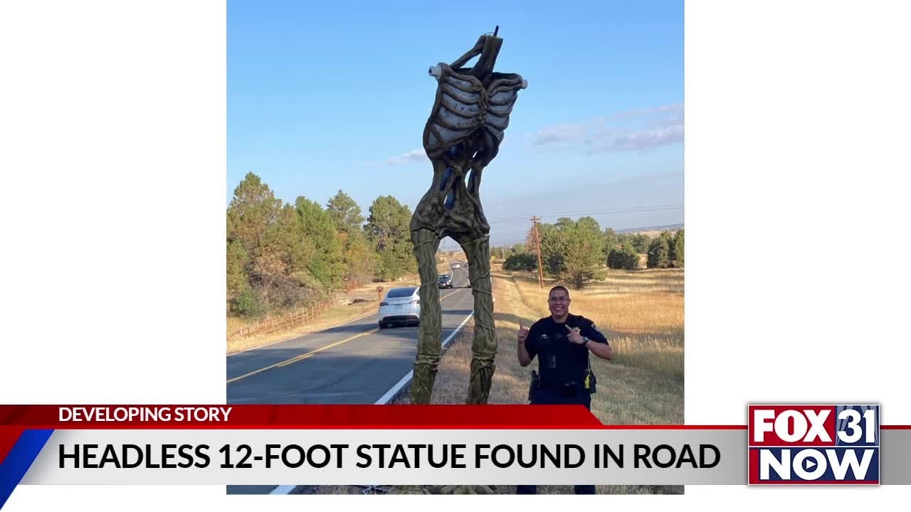 Headless 12-foot statue found in the middle of road in Colorado