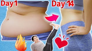 Lose Belly Fat in 14 Days with Lying down Beginner Exercise & Magic Shiatsu Massage