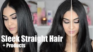 How To | Sleek Straight Hair + Products - YouTube