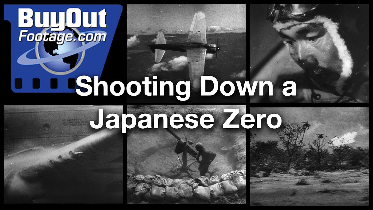 World War II Black Gunner Shooting Down a Japanese Zero Historic Film ...