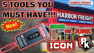 5 HARBOR FREIGHT TOOLS YOU MUST HAVE!!! NEW ICON TOOL #harborfreight #tools #toolhaul #icon #toolbox