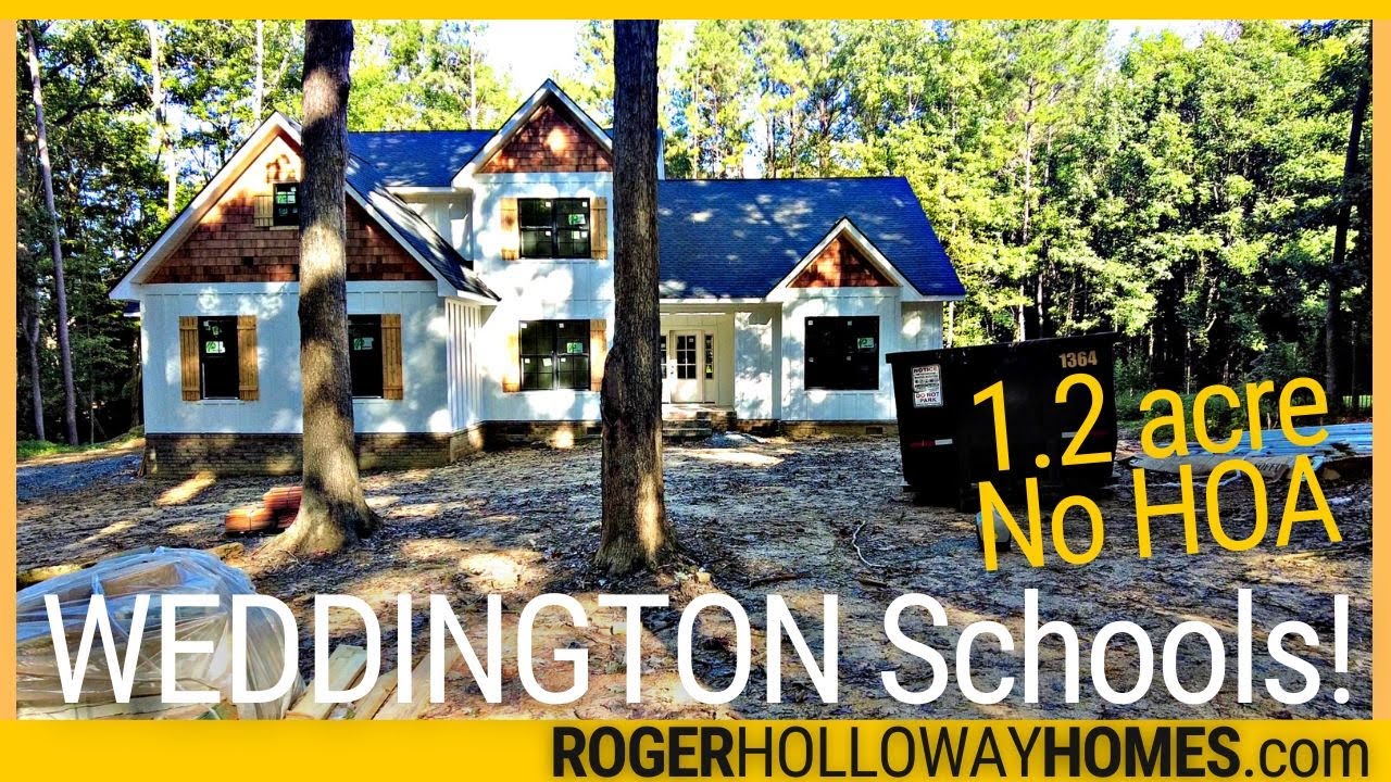 New Home on 1.2 Acre Wooded Lot with Weddington Schools under