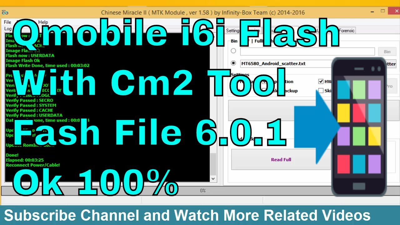 Qmobile i6i flash file 6.0.1 flashing cm2 tool done | qmobile i6i frp bypass | gsm Indus