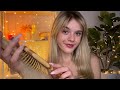 Asmr tingles during a thunderstorm  hair play hand movements overlay rainthunder etc