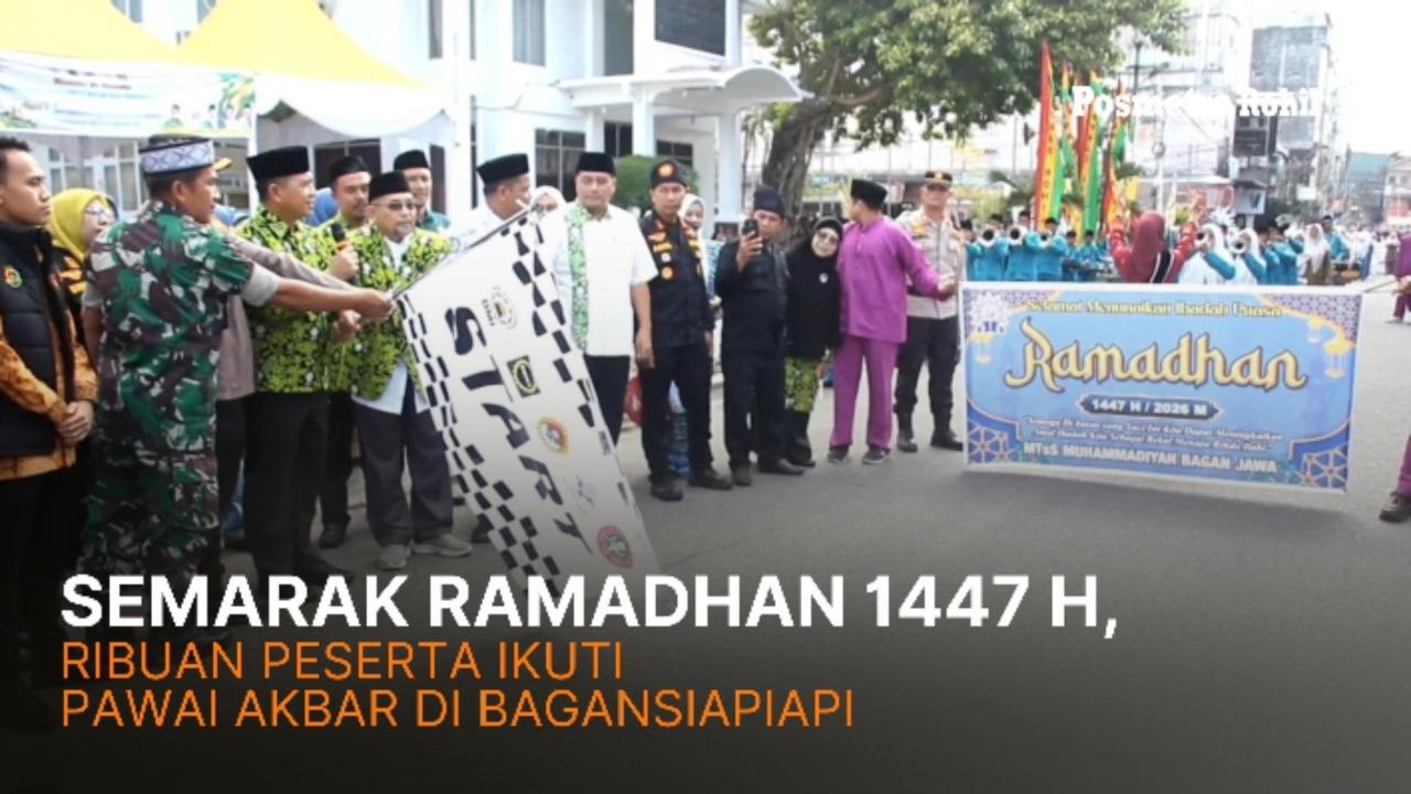 Semarak Ramadhan 1447 H, Ribuan Peserta Ikuti Pawai Akbar di Bagansiapiapi