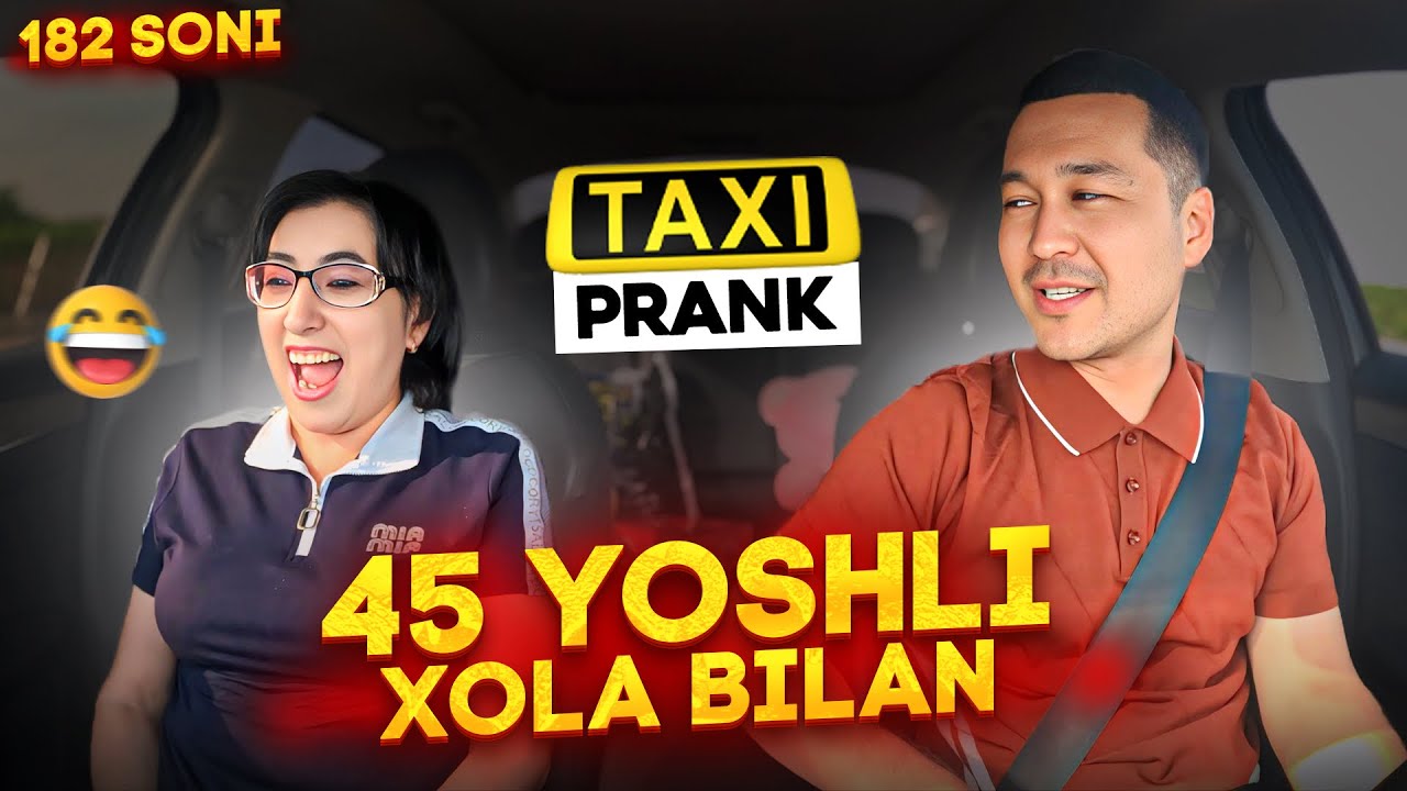 Taksida prank 182-soni🚖 Issiqda qolgan 45 yoshli xola bilan bo’ldi😀