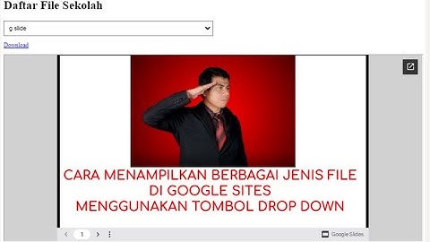 CARA MENAMPILKAN BERBAGAI JENIS FILE DI SATU HALAMAN GOOGLE SITES MENGGUNAKAN TOMBOL DROP DOWN