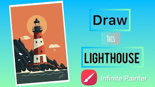 Draw this lighthouse || lighthouse || infinite Painter #art #digitalilustration #drawing #artist