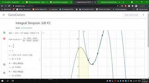 Regla de Simpson 3/8. (Python y Geogebra)