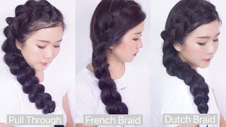 3 แบบถักเปียเบี่ยงข้าง ทำด้วยตัวเอง Side Braid | Thai Narak