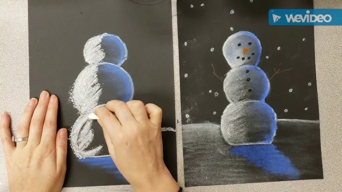 Snowmen at Night Drawing - YouTube