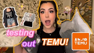 testing and trying on TEMU for the first time !! (clothes, accessories, room decor!!)
