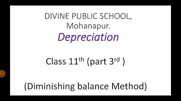 Depreciation class 11th Accountancy (diminishing balance method)