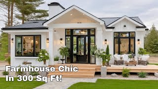 Farmhouse Chic Tiny Home Tour : Smart Architecture, Cozy Style &amp; Modern Elegance!