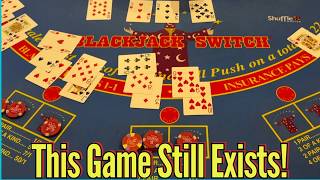 Playing One Of The OLDEST Prop Card Games In The Casino! The Hard To Find BLACKJACK SWITCH! screenshot 4