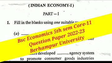 Bsc Economics Core-11 5th sem Q Paper 2023 Berhampur University Majhi Tutorial