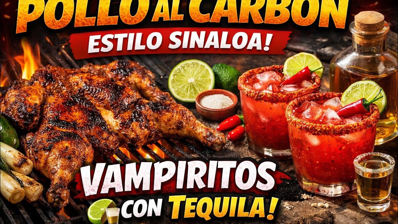 🔥🍗 POLLO AL CARBÓN ESTILO SINALOA + VAMPIRITOS CON TEQUILA 🍋🥃 | ASÍ SE ARMA LA PARRANDA