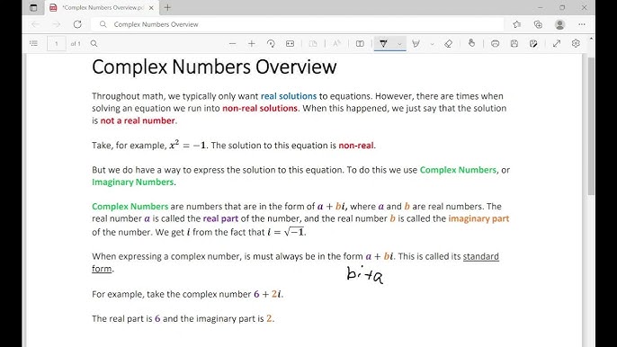 Introduction To Complex Numbers Examples Solutions Complex Numbers