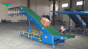 Băng tải nâng hạ - Băng tải chuyển hàng lên xe ô tô, container - Băng tải INTECH