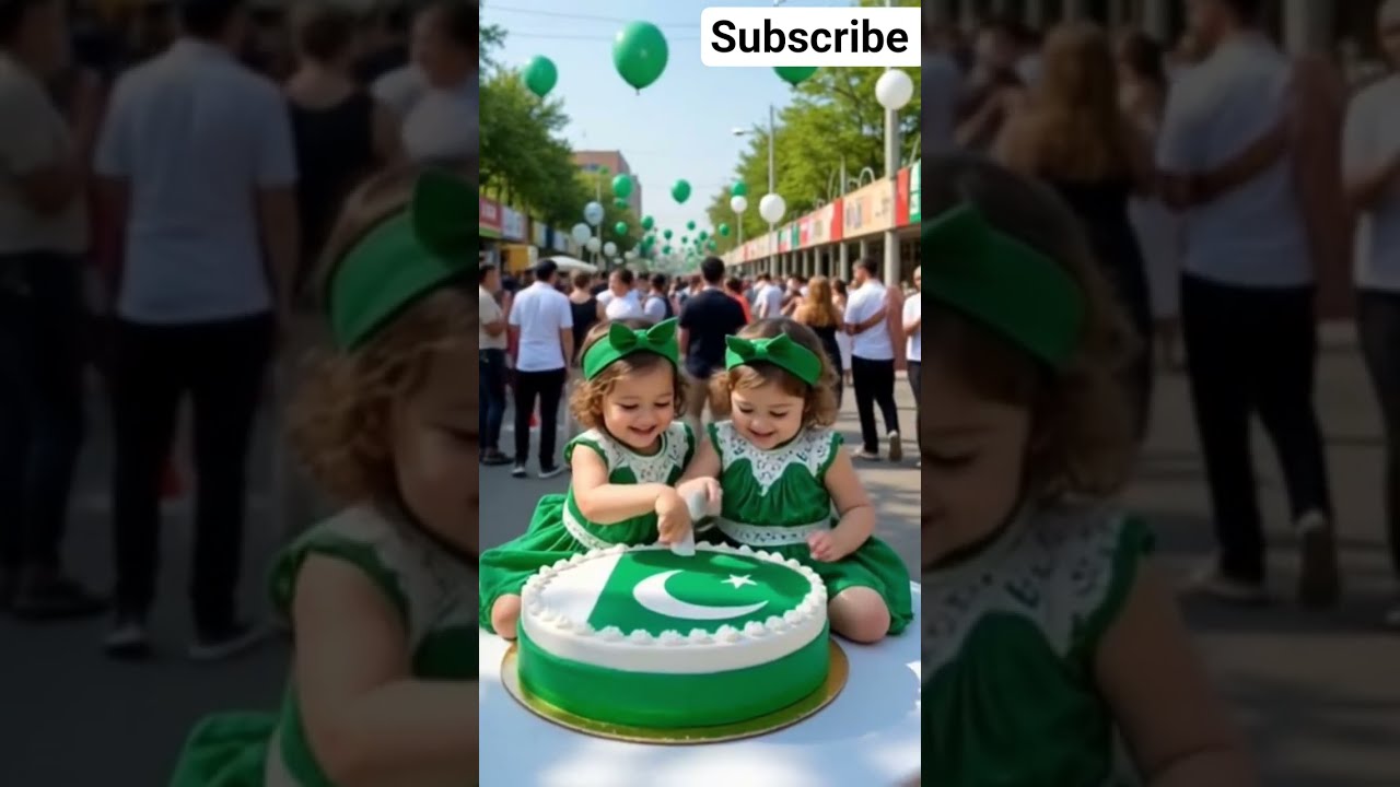 Kids Celebrating Independence Day 14august IndependenceDayPakistan Babygirls 14augustcake