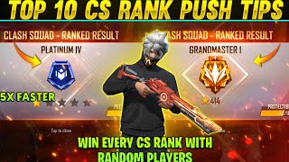 TOP 10 CLASH SQUAD TIPS AND TRICKS | HOW TO WIN EVERY CLASH SQUAD WITH RANDOM PLAYERS | FREE FIRE