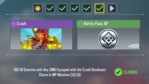 Call of Duty Mobile Kill 10 Enemies with Any SMG Equipped with Crash Bandicoot Charm Task Complete