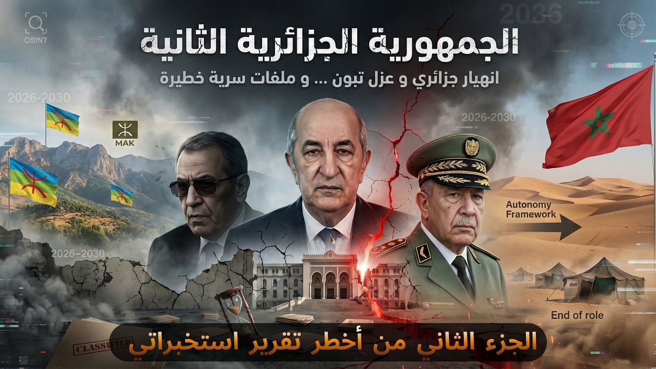 تفكيك النظام الجزائري 🔥من عزل تبون إلى حكم الجنرالات وصولا الى تأسيس الجمهورية الجزائرية الثانية