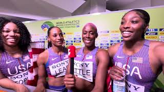 U.s. Womens 4X400M Relay Team After Winning Gold At 2026 World Indoor Championships