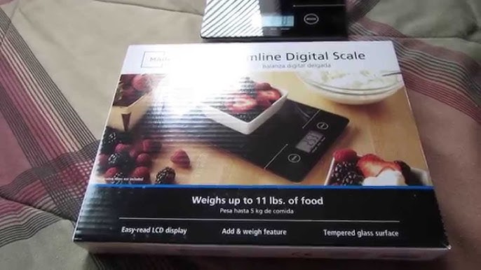 Mainstays Tempered Glass Slimline Digital Scale, Black