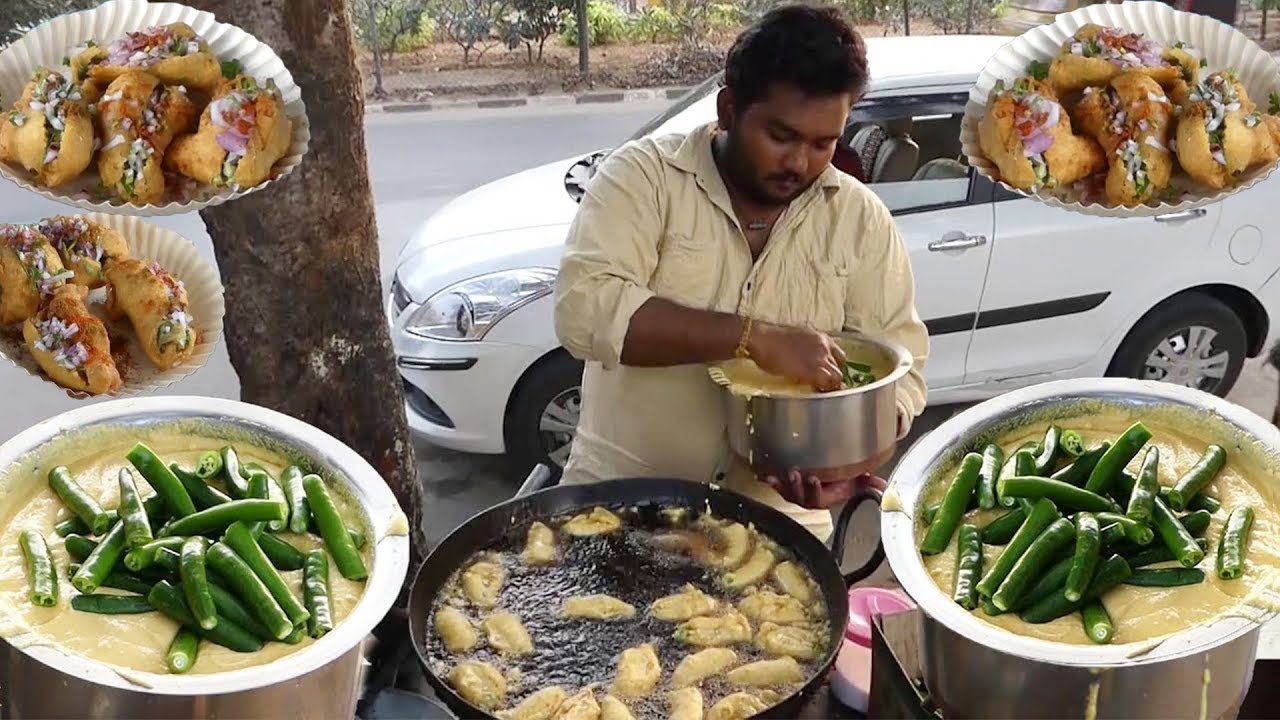 #Yummy! Mirchi Bajji | camilan enak | ميرشي باجي طعام الشارع | मिर्ची बजजी स्ट्रीट फूड | Street food | KikTV Network