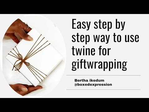 Gift wrapping idea, how to wrap a gift with twine