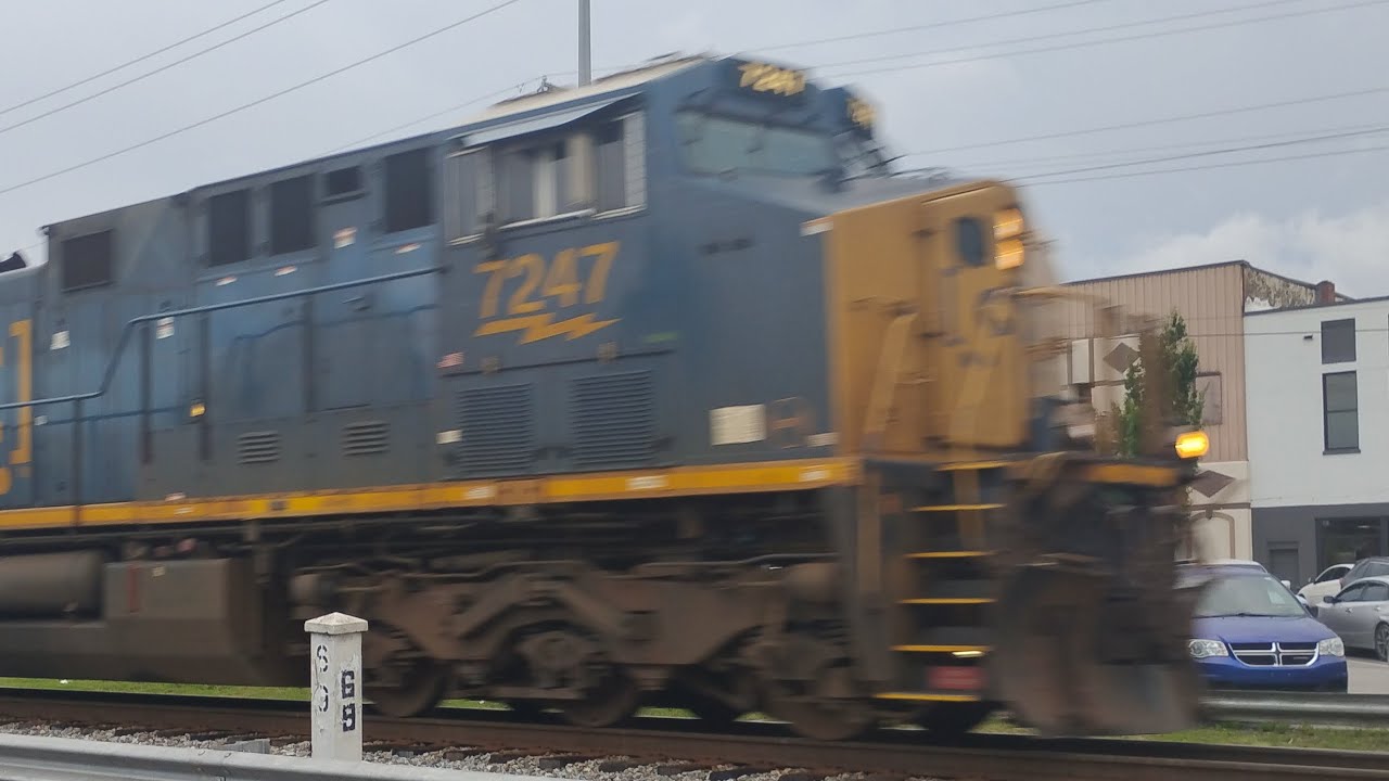 CSX 7247 leads combo train - YouTube